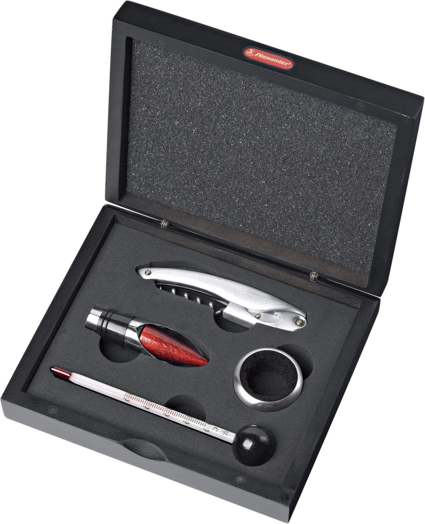 Set da Vino Sommelier 4 Pezzi con Cofanetto Alexander Easy