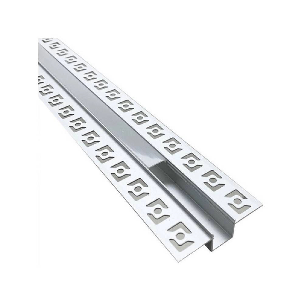 Trade Shop - Profilo Ad Incasso Per Cartongesso Alluminio 2 Mt Con Copertura Opaca Al-18 -