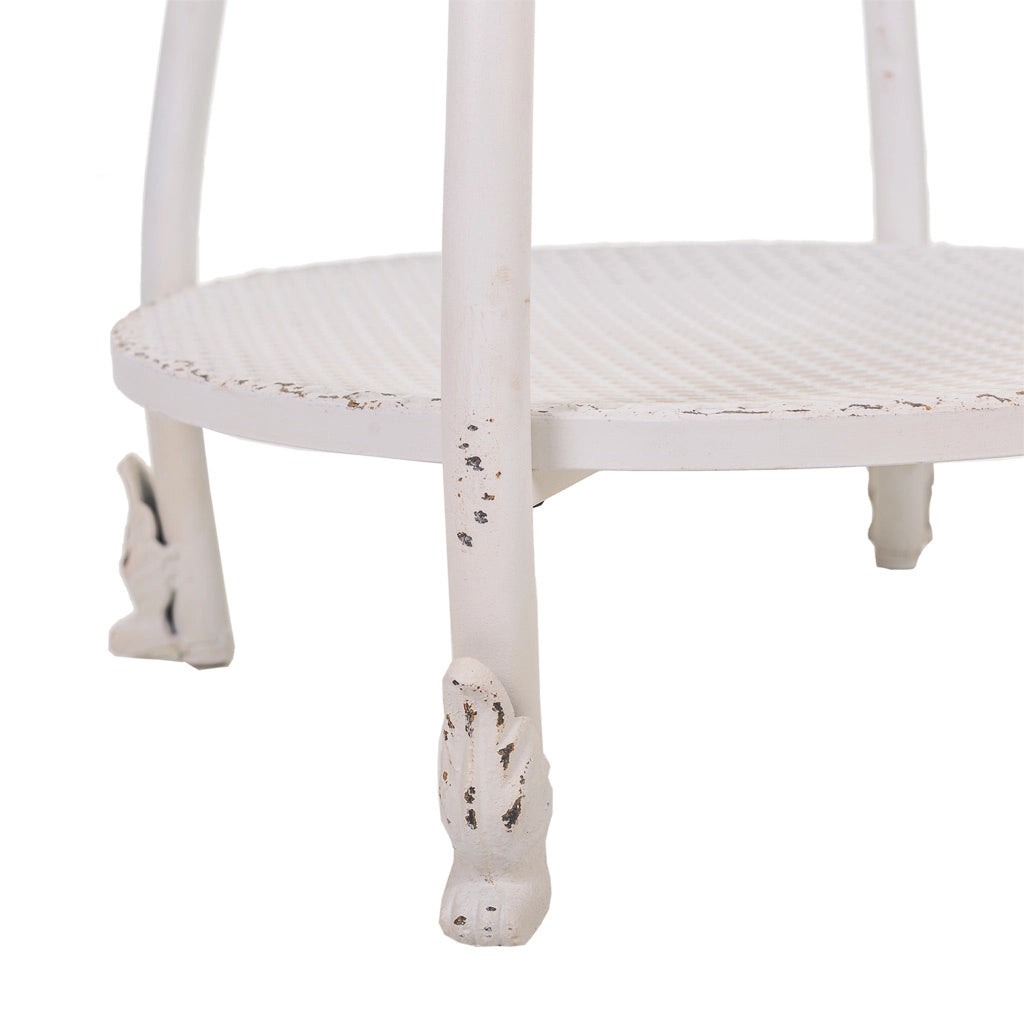 Tavolino in metallo bianco 50x50x60h