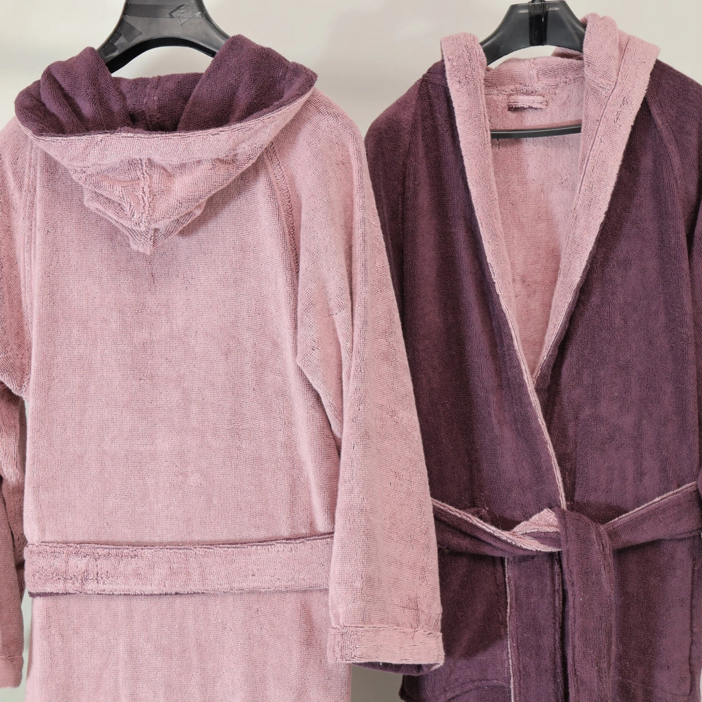Sefane, Accappatoio 100% Cotone con Cappuccio Reversibile, Rosa