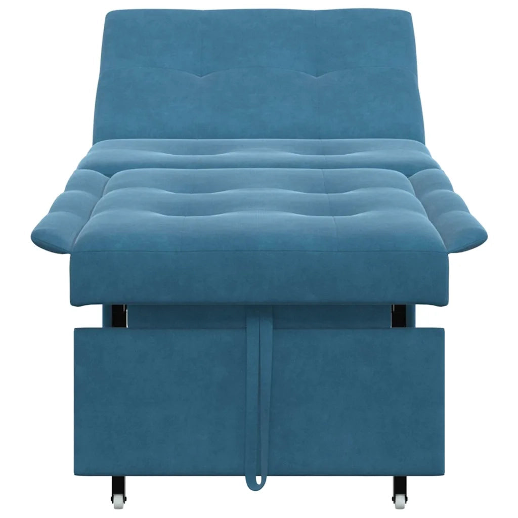 vidaXL Divano Letto Blu 67 x 194 x 38 cm Velluto