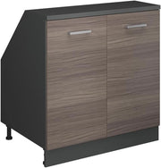 Mobile sottotetto Rion, Grigio nobile, 80 x 81.6 cm con 2 porte, carcassa 60 cm profondità, adatto per il salvaspazio sotto tetti spioventi