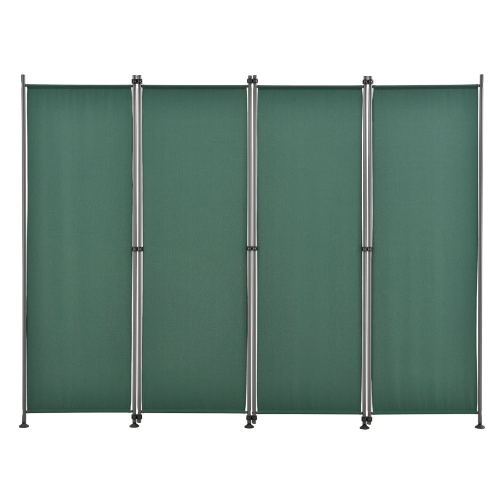 Paravento Modica a 4 Pannelli Parete Divisorio con Struttura Pieghevole (AxL) 170x215 cm - Verde Scuro pro.tec