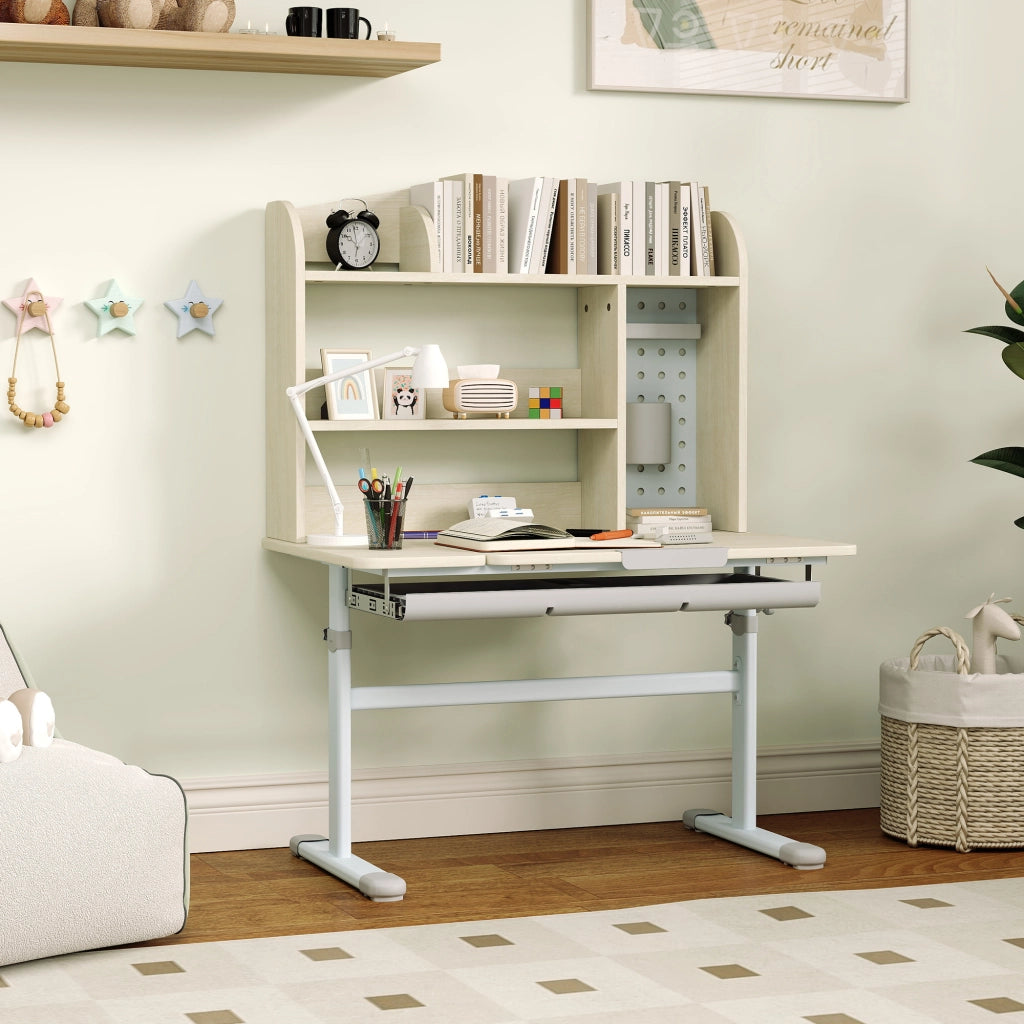 Scrivania regolabile per bambini con piano inclinabile ¨C Minimal ¨C 80x51x108.5-130.5 cm, naturale