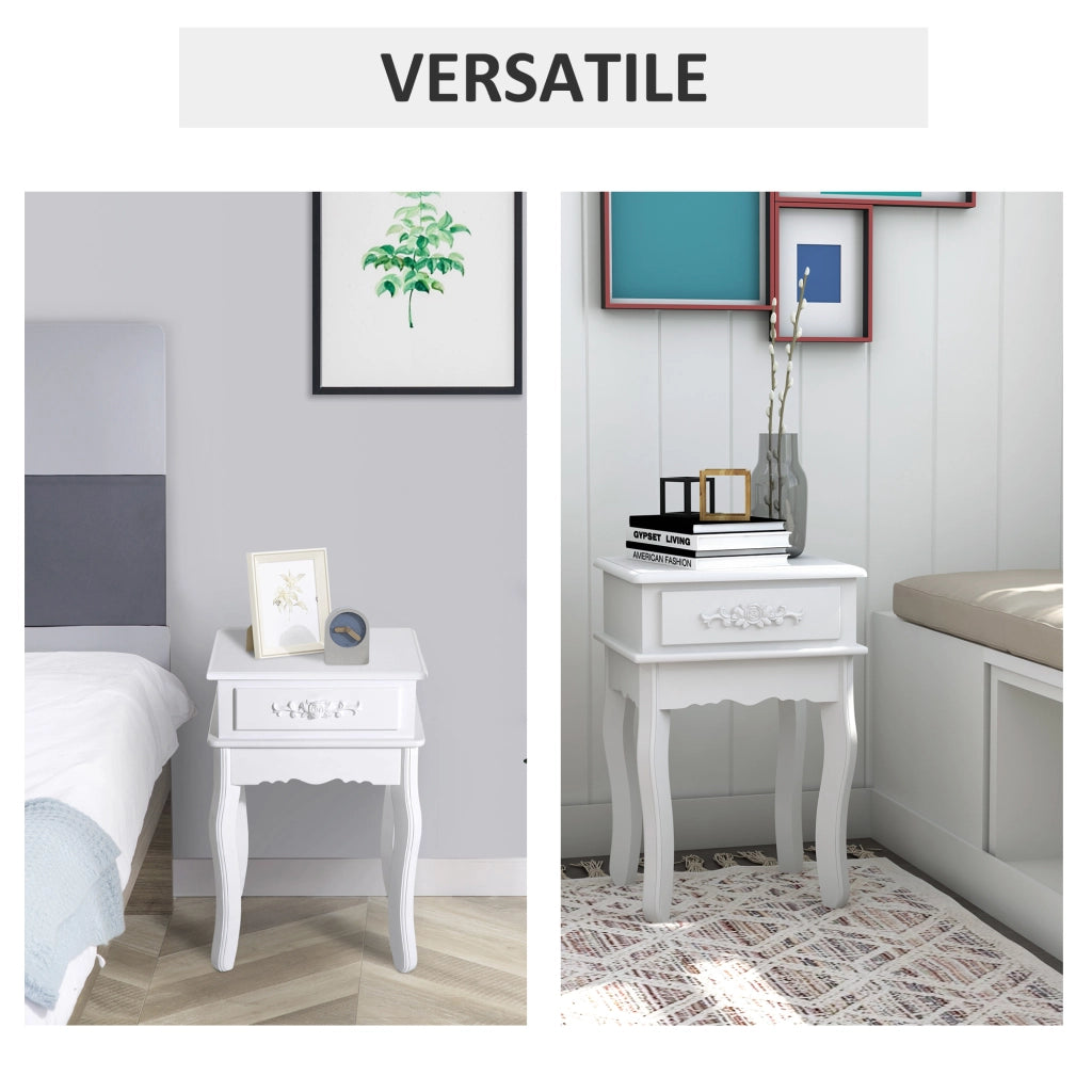 EasyComfort Comodino Tavolino Moderno con Cassetto Mobiletto Multiuso in Legno