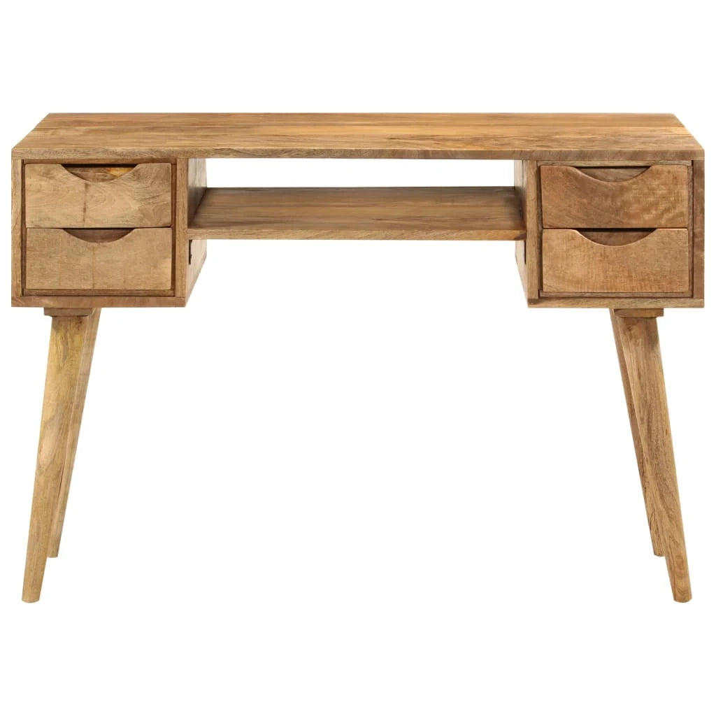 Scrivania postazione di lavoro scrivania per computer mobile da studio con cassetti 110 x 47 x 76 cm legno massello di mango marrone 02_0023462