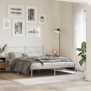 Giroletto con Testiera-Struttura Letto con testiera Metallo Bianco 150x200 cm 766203