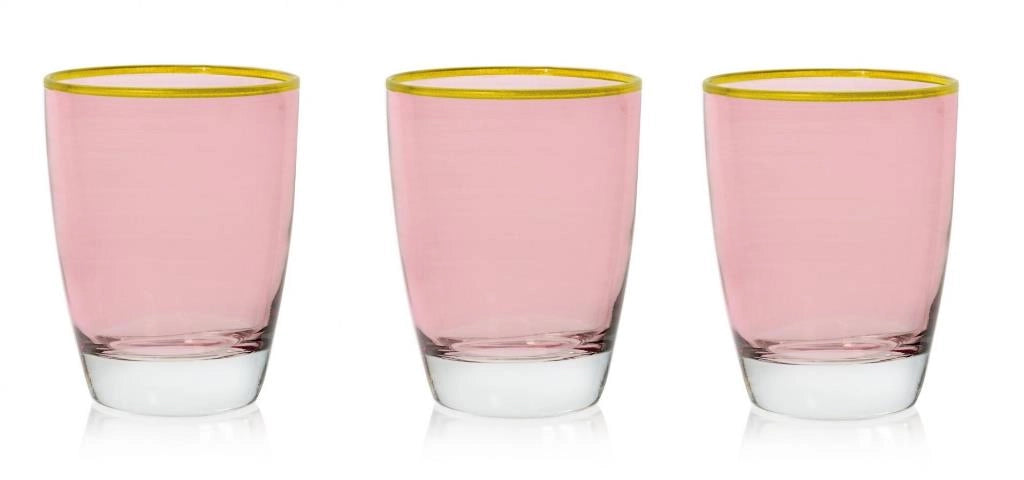 Set 3 Bicchieri da Tavola Acqua Vino Domino Incanto Rose 300 ml Cerve