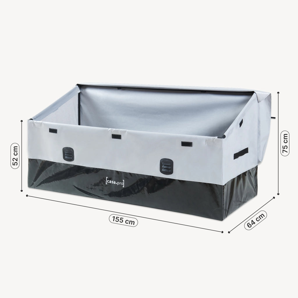 Baule da Esterno Alanno 560 L Grigio / Nero casa.pro