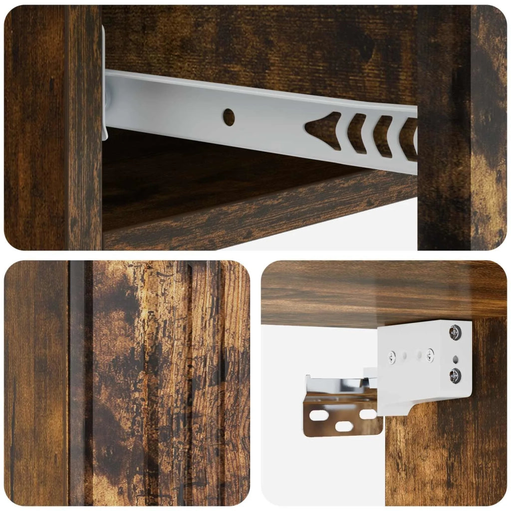 Tavolino da Parete Laterale Rovere Fumo 87,5 x 34,5 x 17 cm