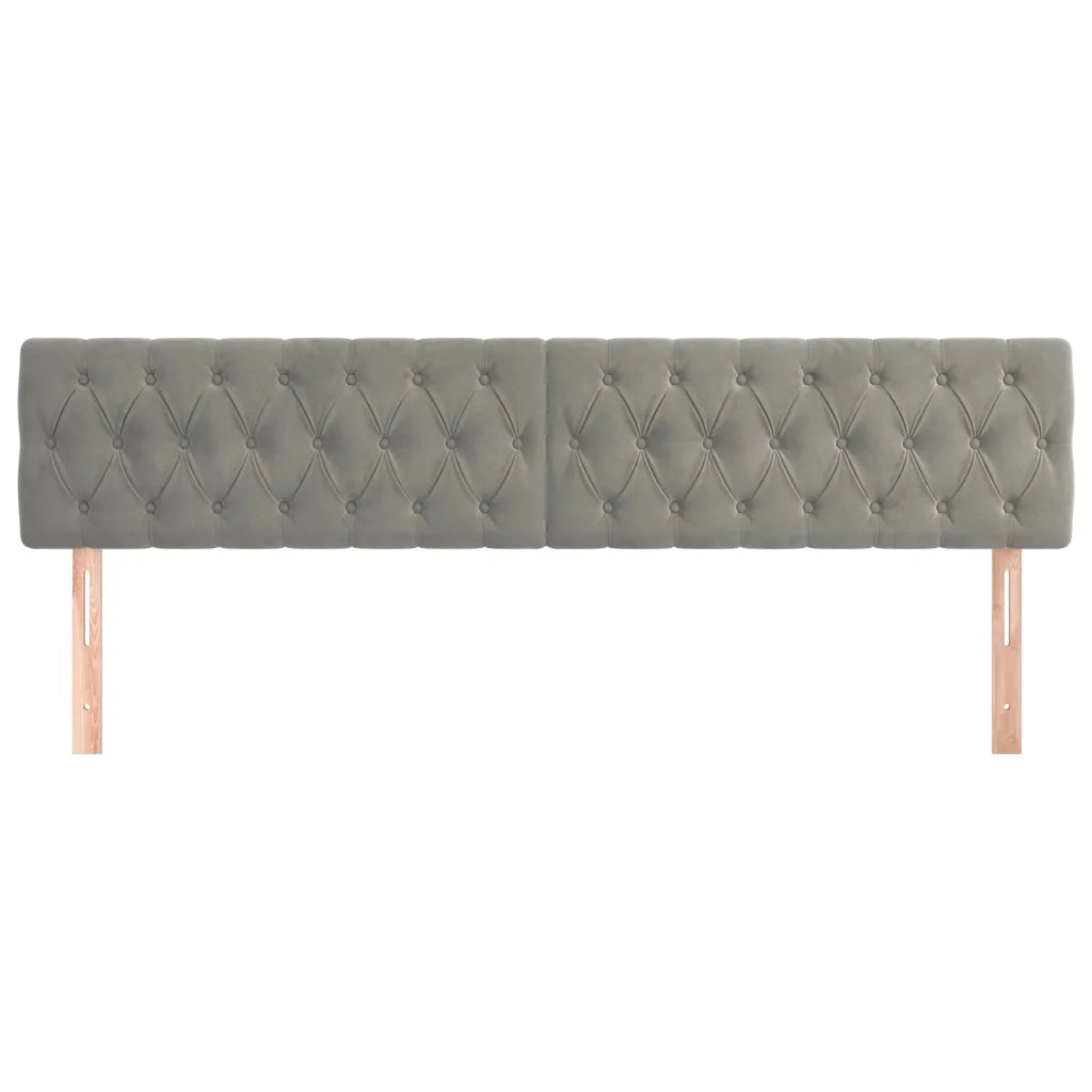 Testiera Grigio Chiaro 180x7x78/88 cm in Velluto 346376