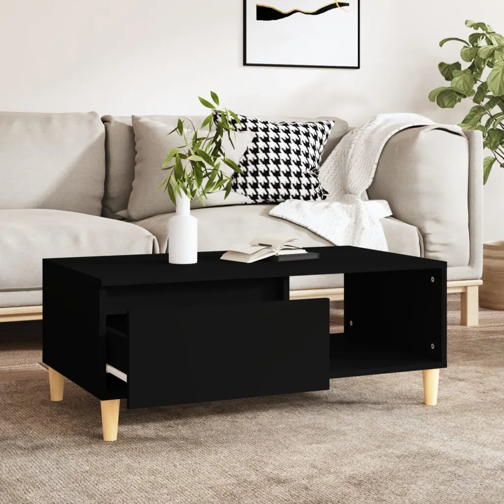 Tavolino da salotto | Tavolino da caff¨¨ | Tavolino da Soggiorno Nero 90x50x36,5 cm in Legno Multistrato