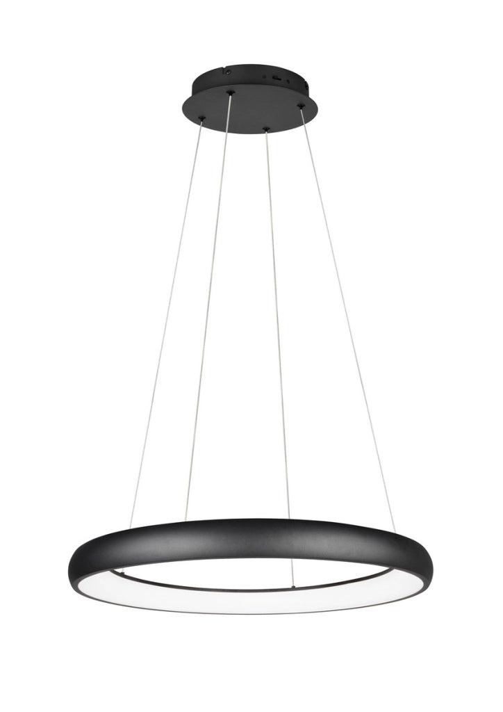 Lampadario moderno nero anello Ø75 LED 59W Trio Cardona