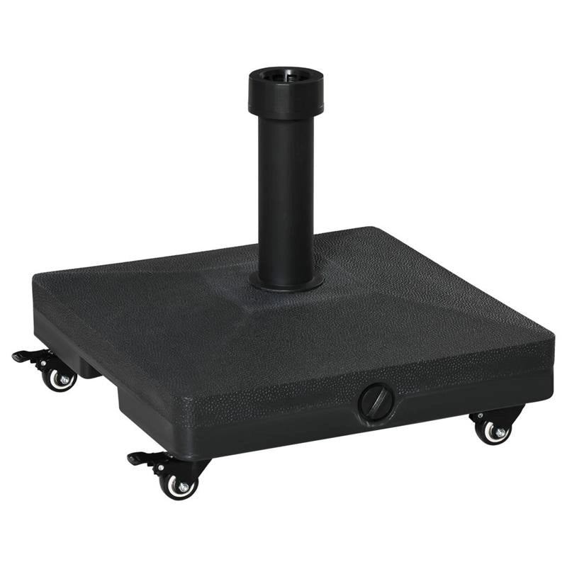 BASE PER OMBRELLONE CON RUOTE PER PALI DA Ø28-38MM 45X45X39 CM NERO