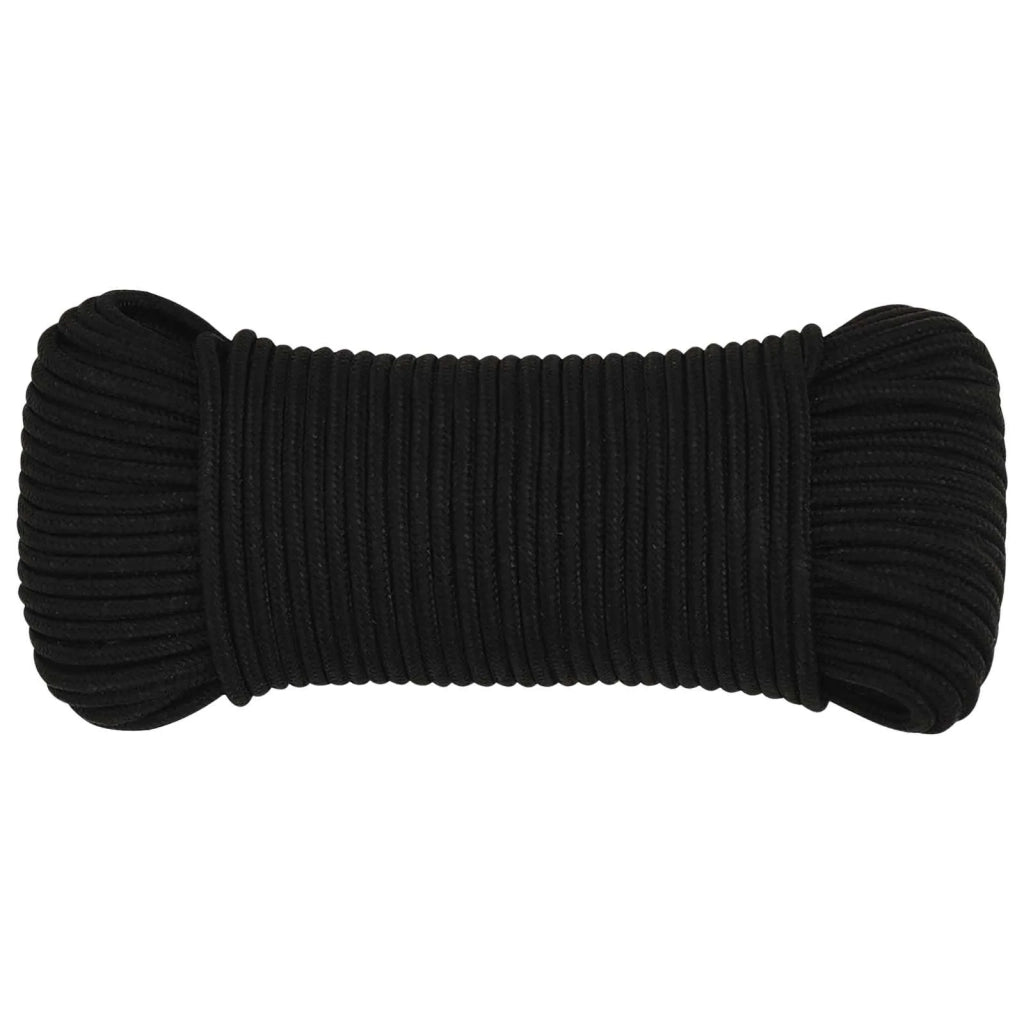 Corda multiuso 5 mm 50 m Nero Poliestere 300 kg Carico massimo 3473492