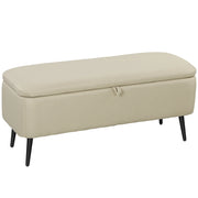 Sgabello con contenitore ¨C zephmum ¨C beige, tessuto, gambe metallo nero, 102x40x39.5 cm