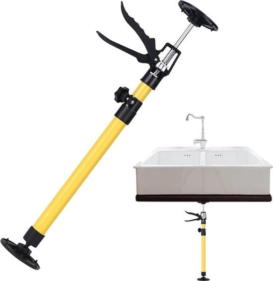Sistema di Sollevamento Labor-Saving per Mano d'Opera con Asta di Supporto Regolabile - Strumento di Supporto per Raccordi di Carico, Fumaioli e Pannelli di Gesso.