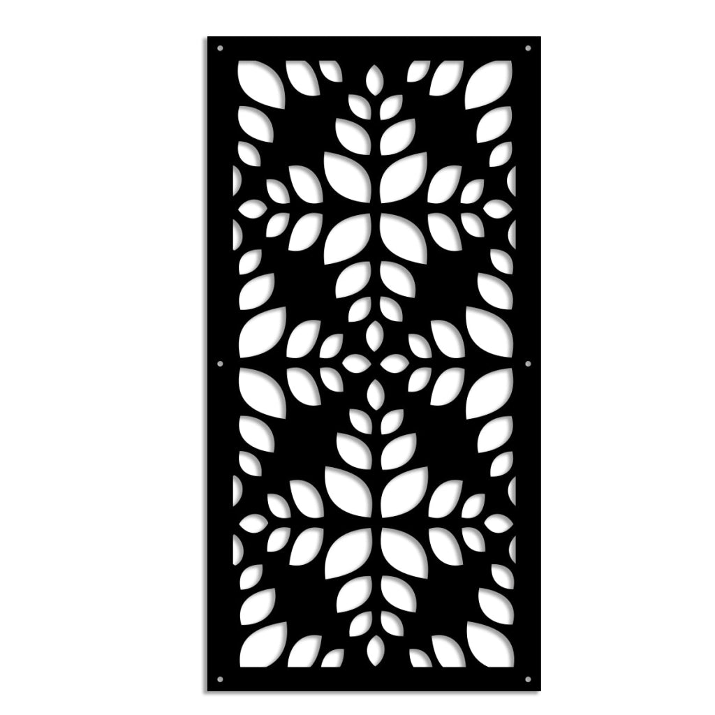 LEAVES - Pannello in PVC traforato - Parasole Colore: nero, Misura: 50x150 cm