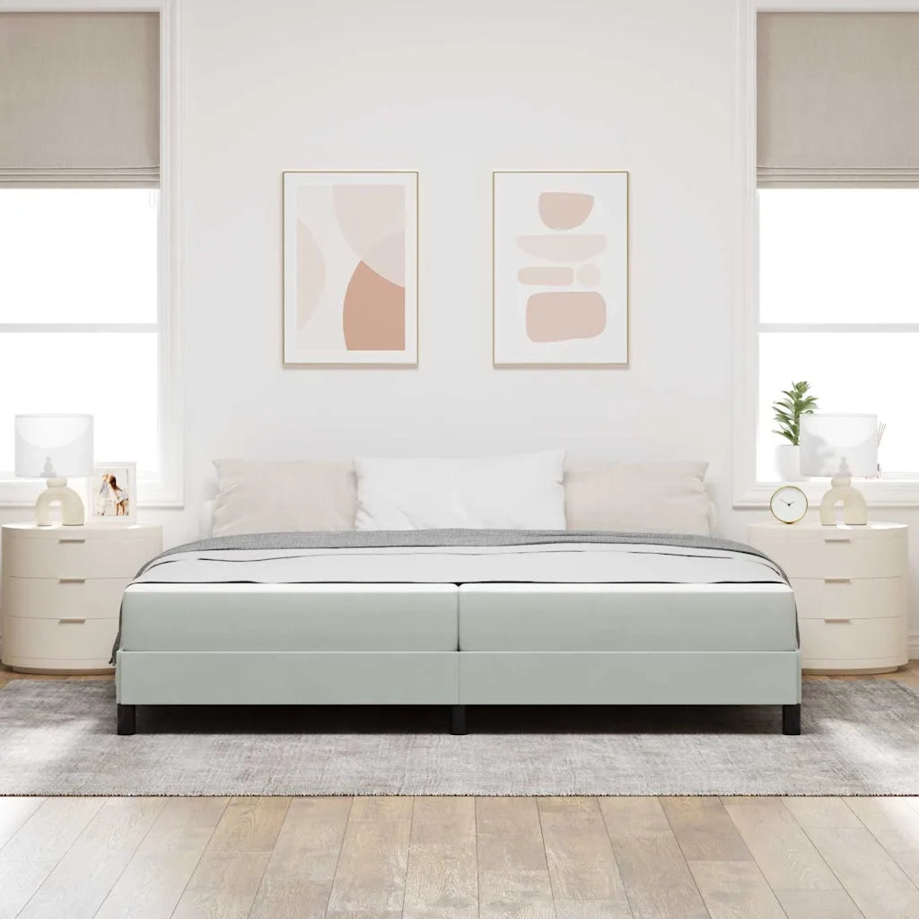 vidaXL Letto box spring con materasso Grigio chiaro 200 x 200 cm