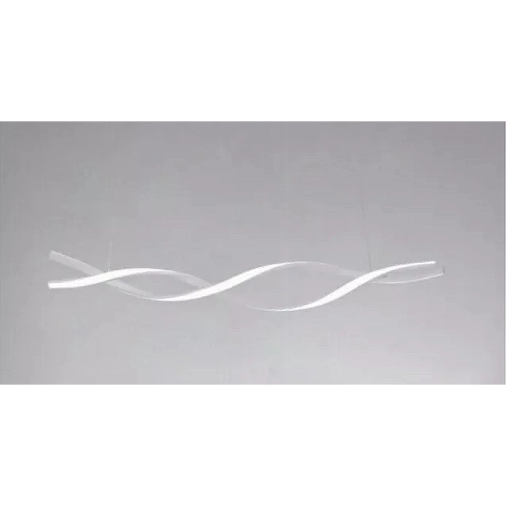 Trade Shop - Lampadario Led A Sospensione 48w Bianco Spirale Ondulato Vortice Intrecciato Luce 6500k 32491 -