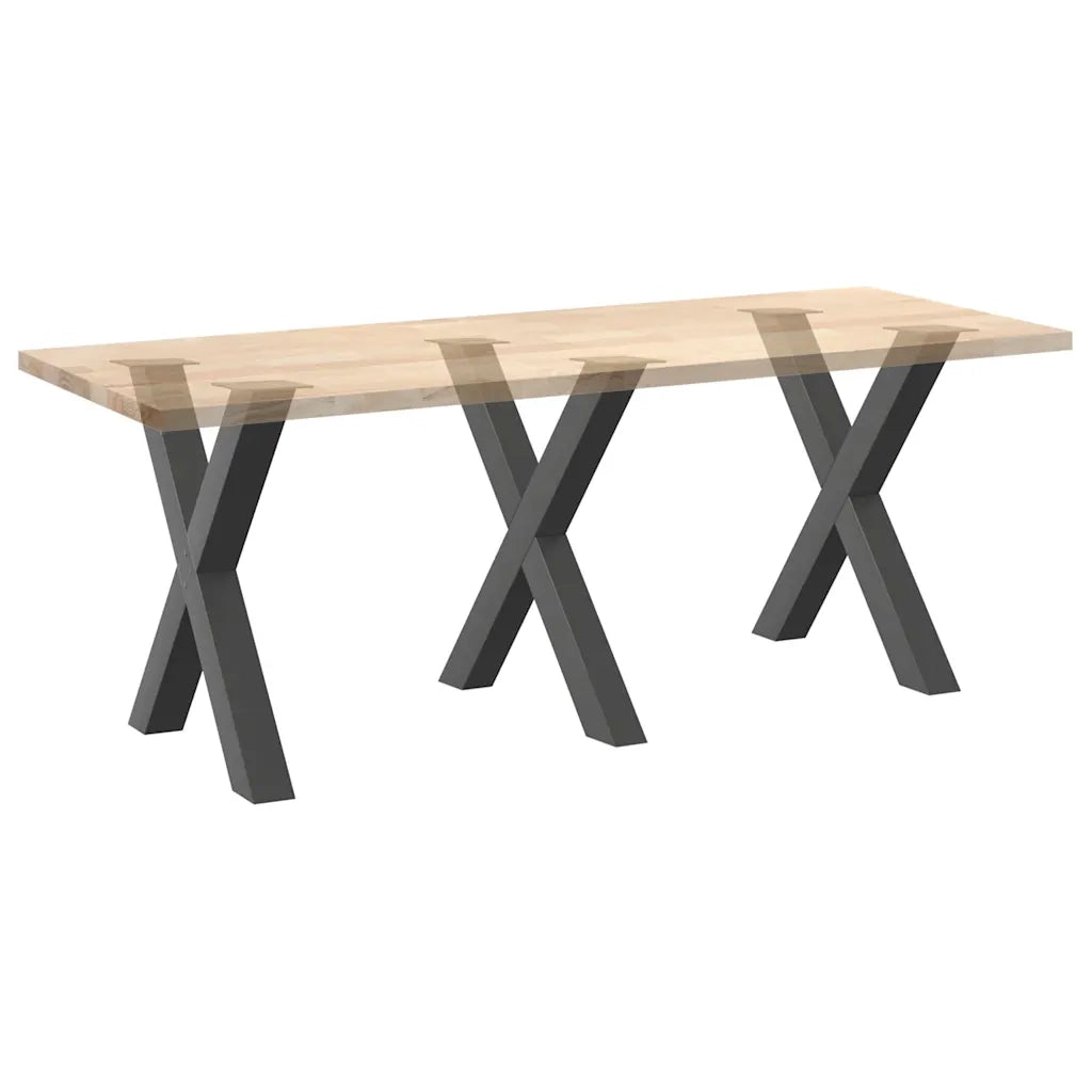 Gambe per tavolo da pranzo a forma di X 3 pz Antracite 80x(72-73) cm Acciaio 4012994