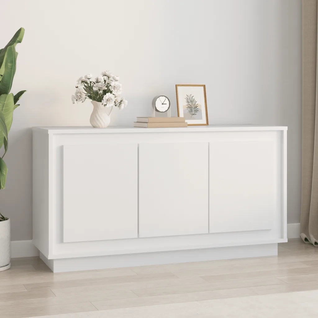 Credenza | Madia | Buffet da pranzo | Armadio da pranzo Bianca 102x35x55 cm in Legno Multistrato