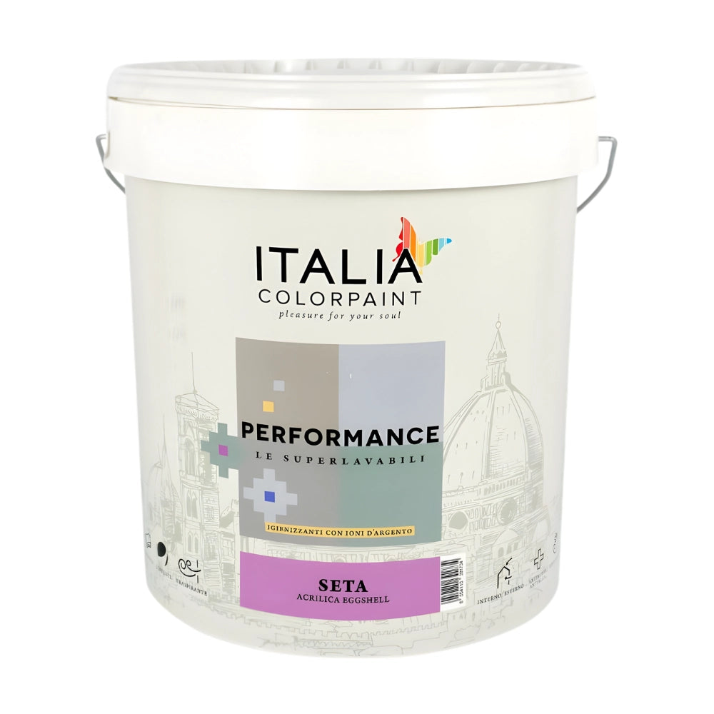 Performance seta pittura igienizzante superlavabile effetto eggshell *** formato 13 lt, confezione 1
