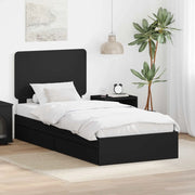 Letto con Contenitore Nero 100 x 200 cm Legno multistrato 3412715