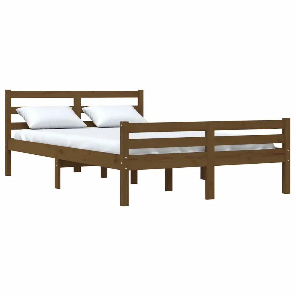 Giroletto senza Materasso-Struttura Letto Ambra in Legno Massello 140x190 cm