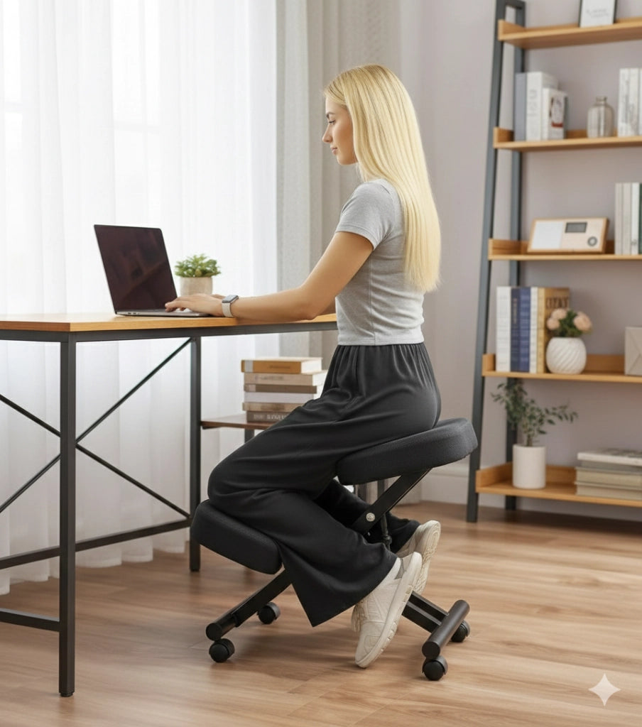 Sedia Sgabello Svedese da Ufficio Ortopedico Ergonomico in Acciaio Tosini F 2913