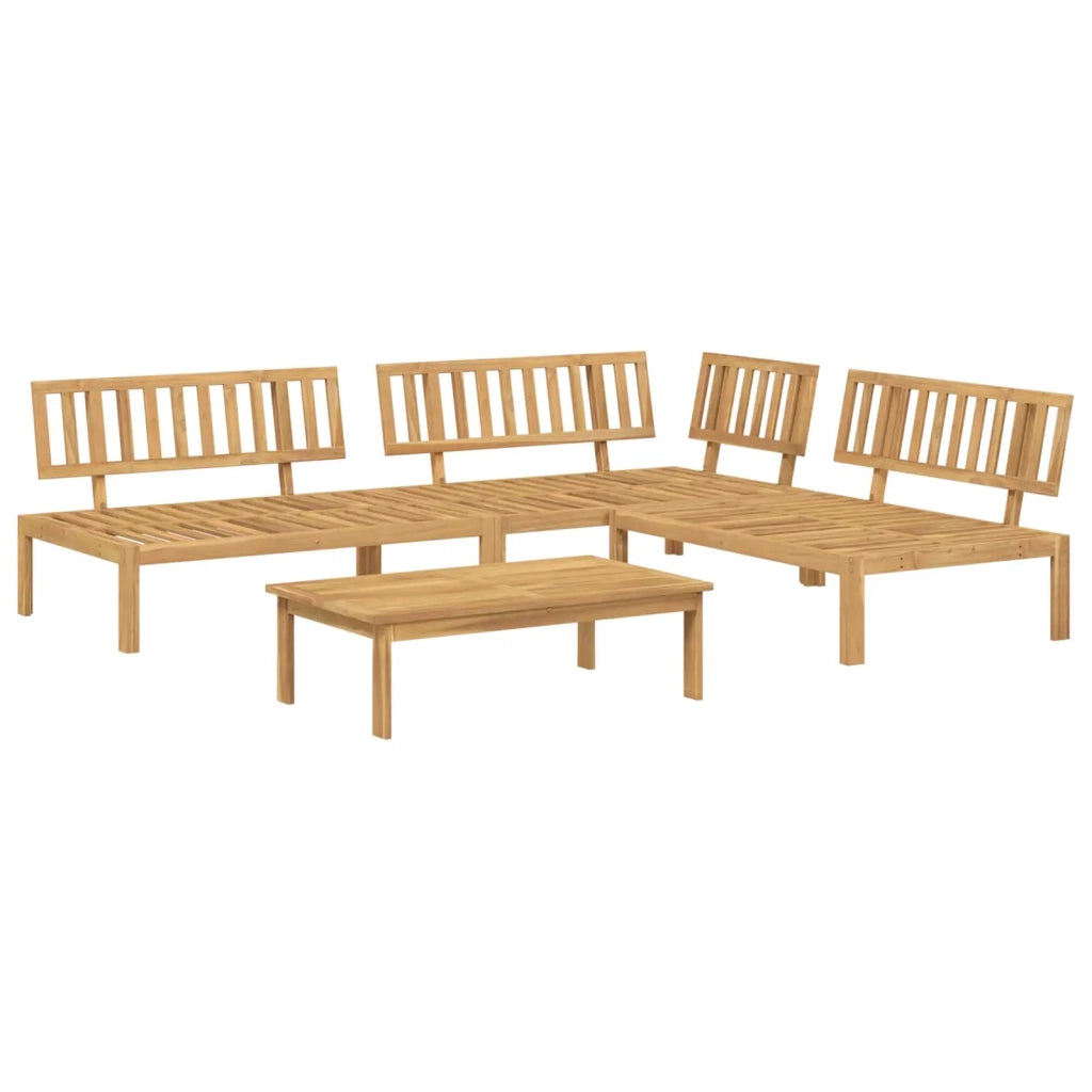 Set di divani 4 pcs Antracite Legno di Acacia Massello 3418324