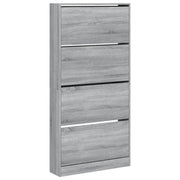 Scarpiera | Mobile per scarpe 4 Cassetti Ribaltabili Grigio Sonoma 80x21x163,5 cm