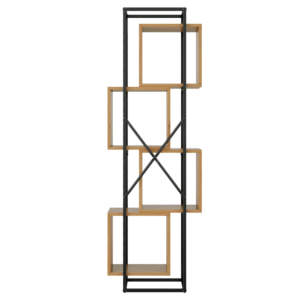 Scaffale Libreria Aperto in Metallo e MDF ¨C MINIMAL ¨C 4 Ripiani, 59x30x180 cm