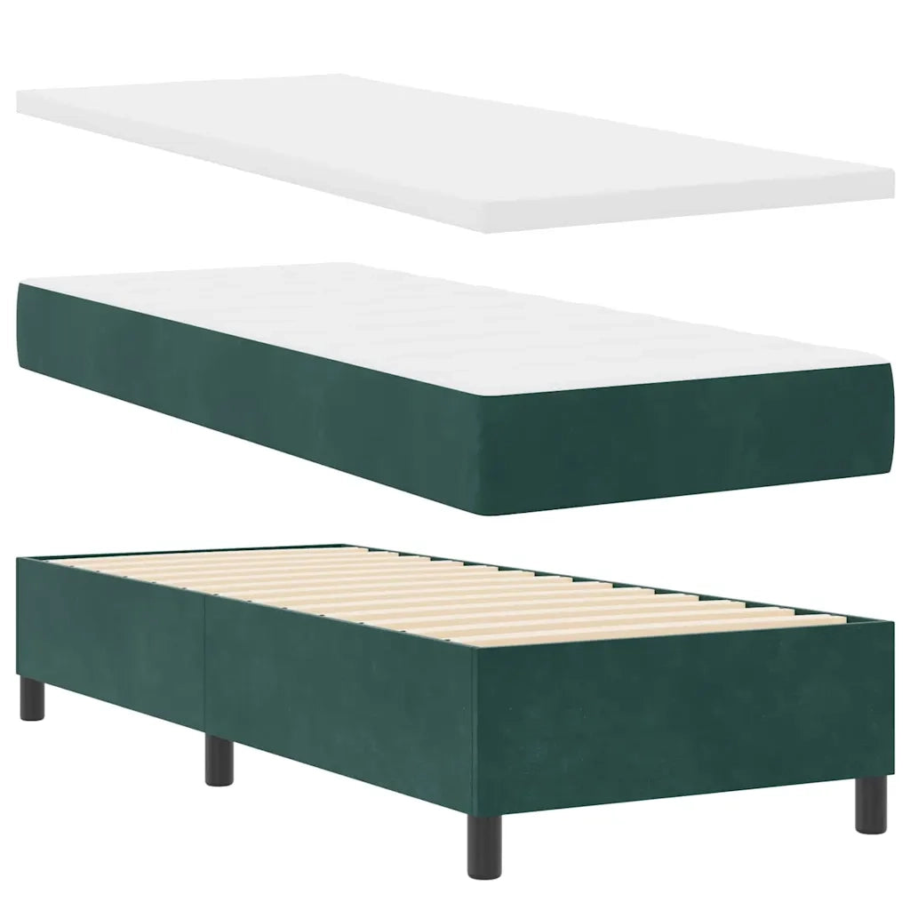 Letto a molle con testiera Verde scuro 200 x 80 cm Velluto 3344543