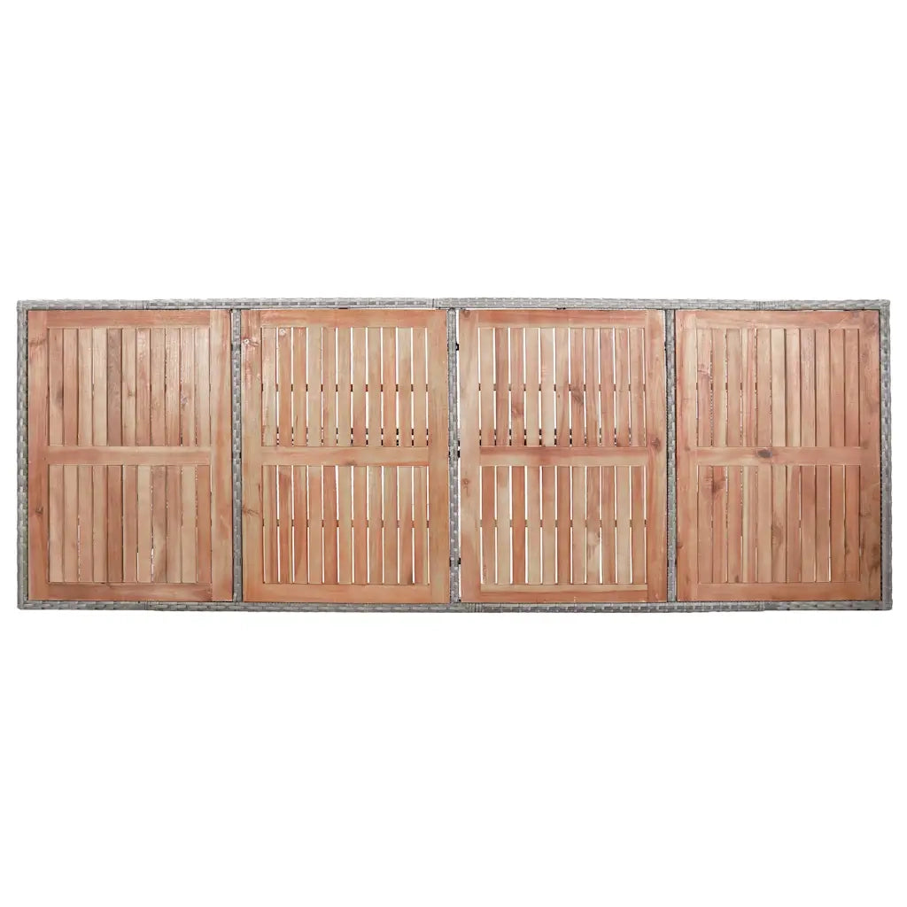 Set da Pranzo da Giardino 9 pz con Cuscini in Polyrattan Grigio 46047