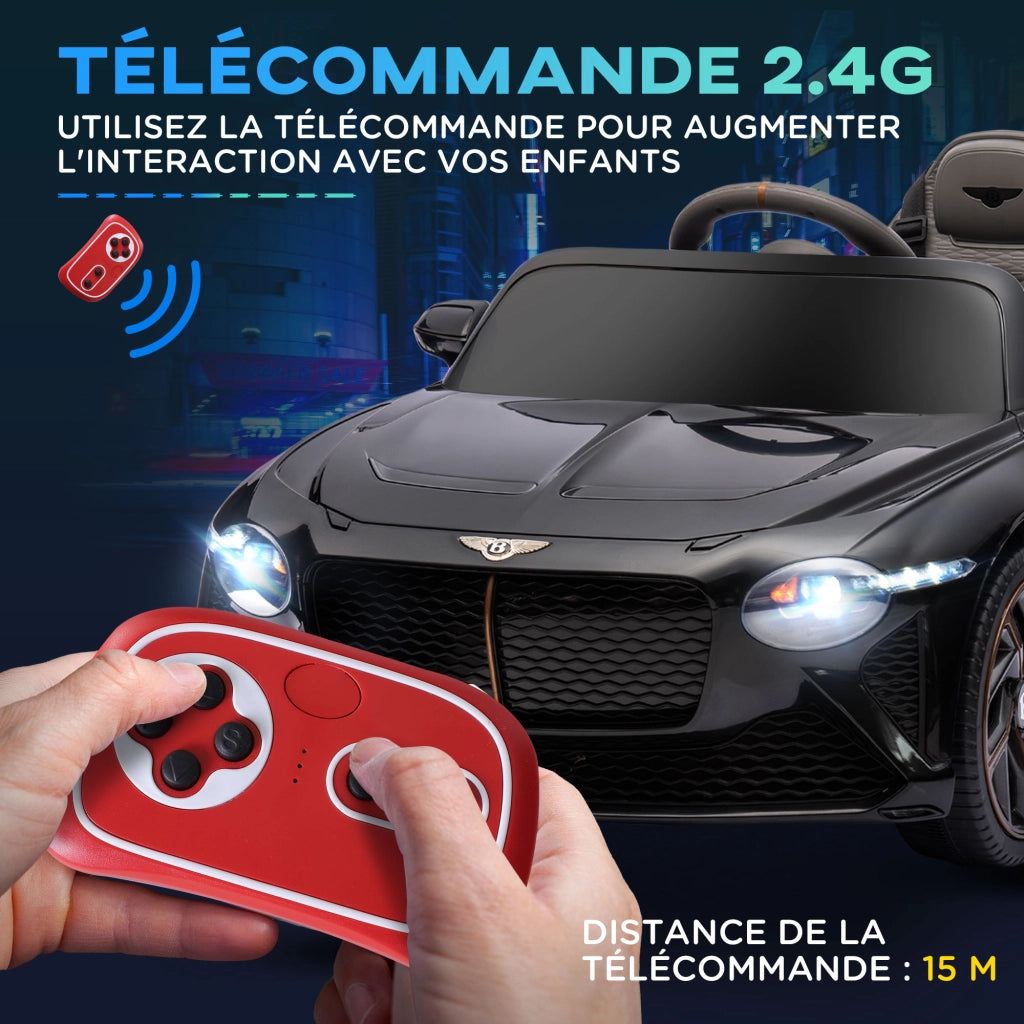 Auto elettrica per bambini Bentley Bacalar nero ¨C zephmum ¨C 12V 2 motori telecomando 3-5 anni