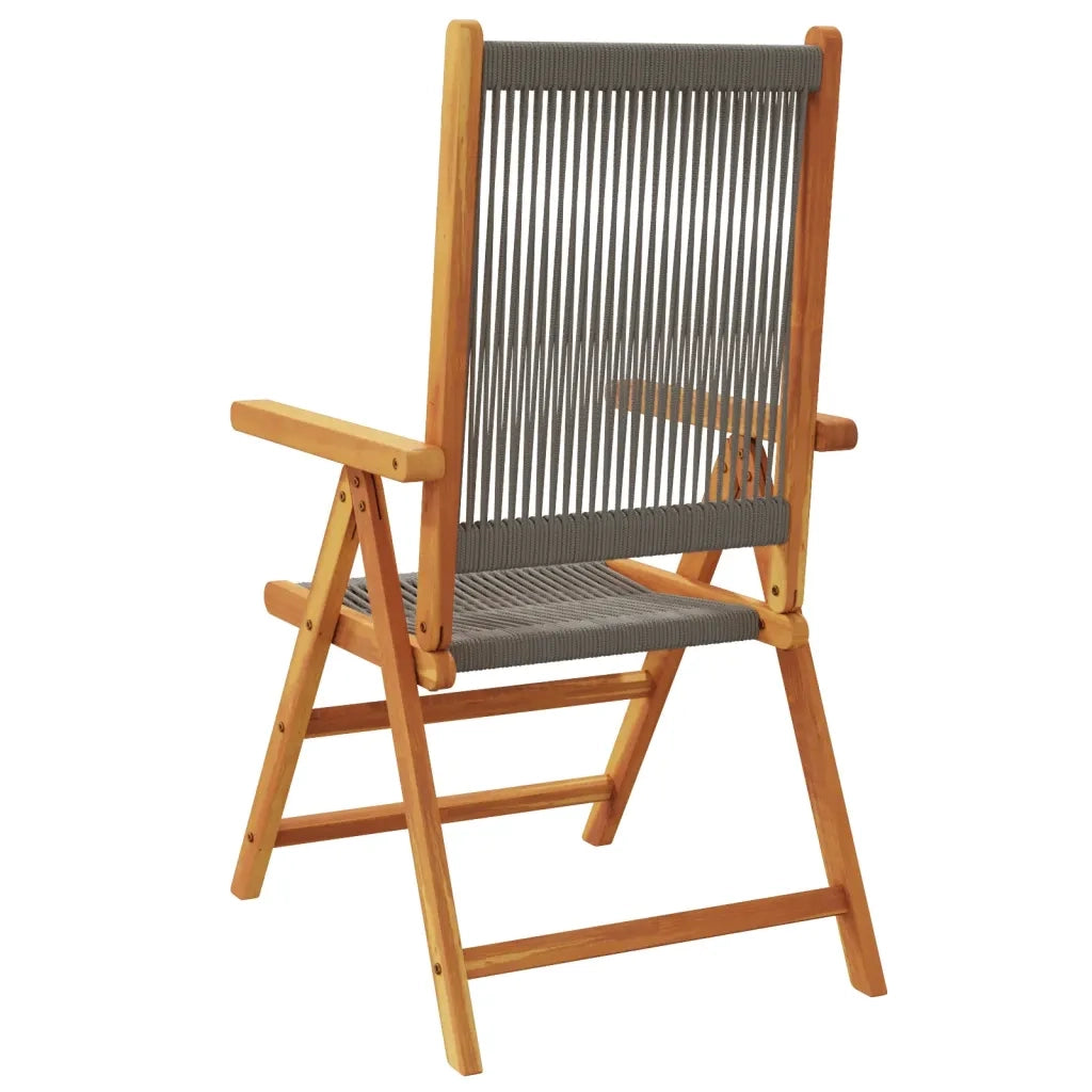 Sedie da Giardino Reclinabili 8pz Grigie Legno Massello Acacia 3214534