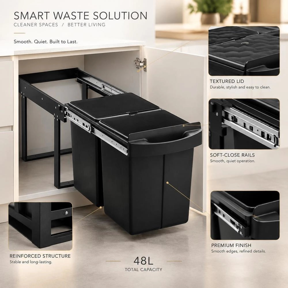 Soft-Close Waste Bin 48 L