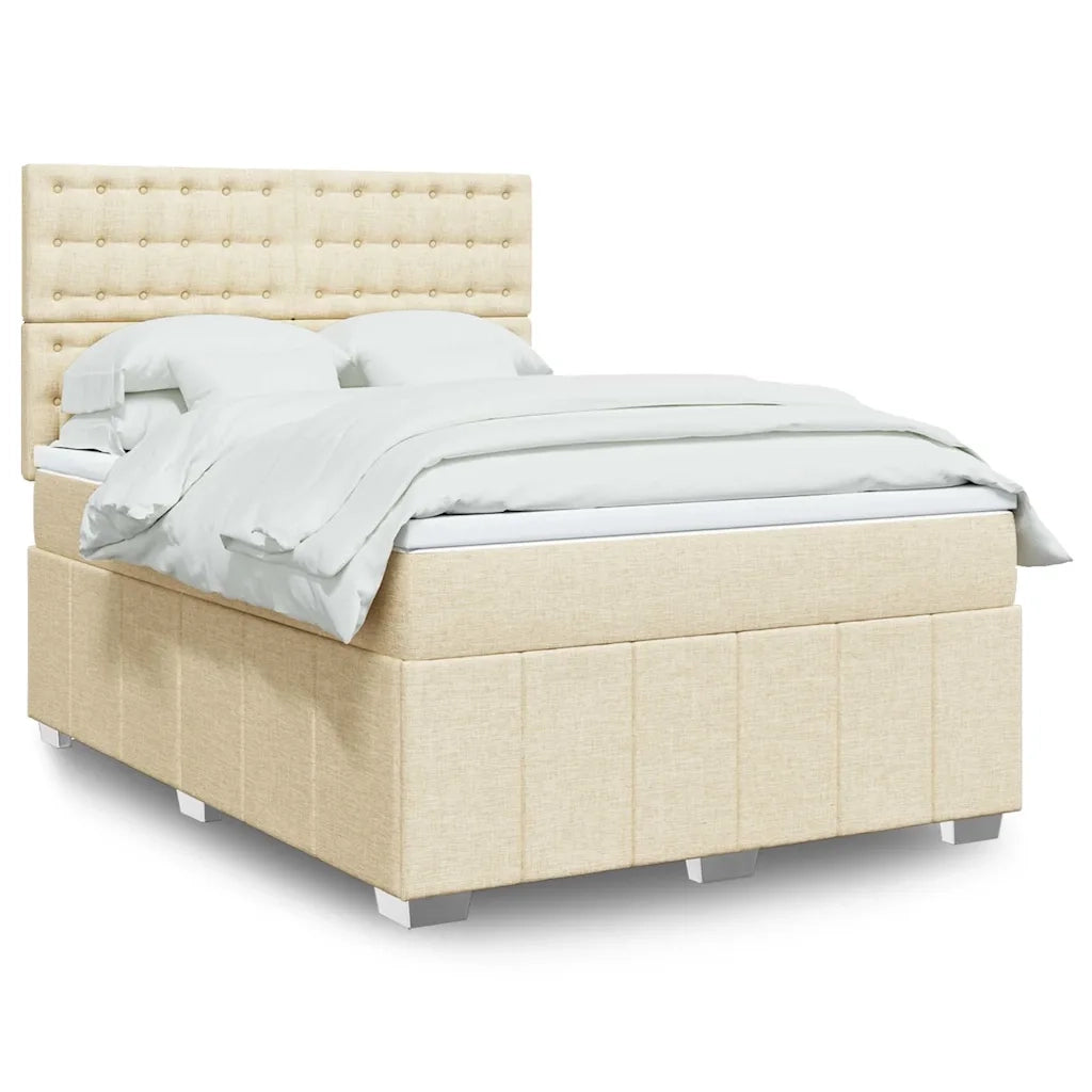 Giroletto a Molle con Materasso Crema 140x19 cm in Tessuto 3291682