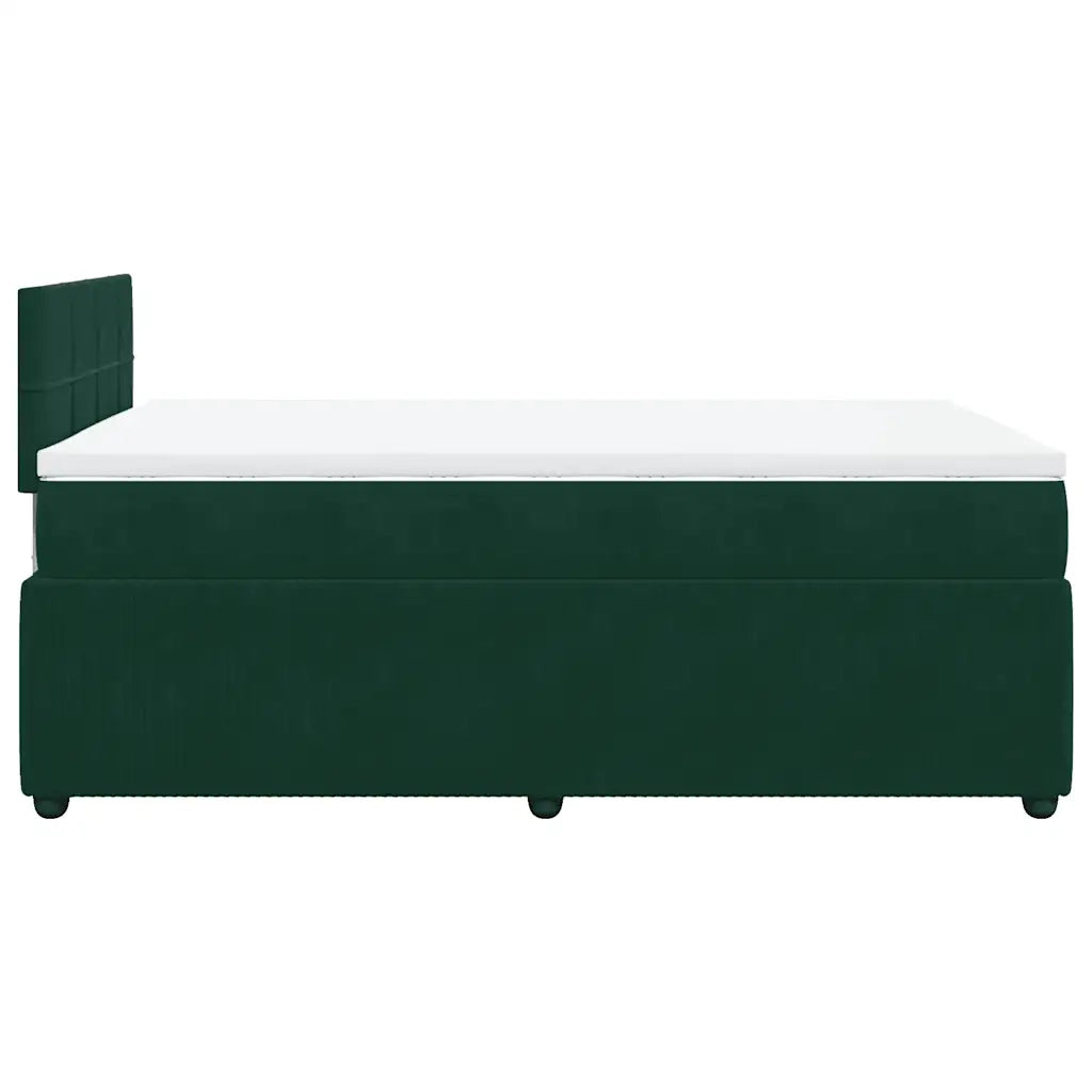Giroletto a Molle con Materasso Verde Scuro 120x190 cm Velluto