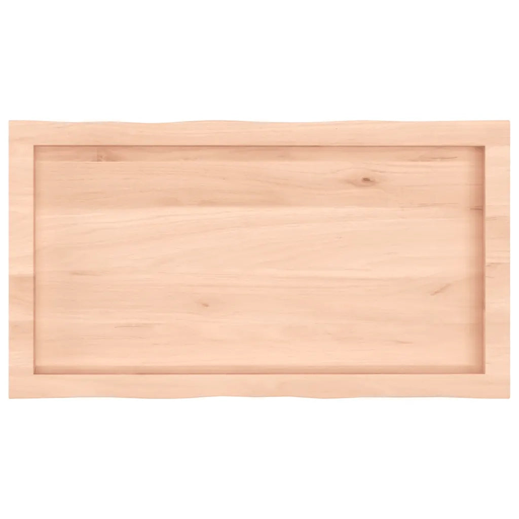 Piano per Tavolo 80x40x(2-6) cm Rovere Non Trattato Bordi Vivi 363874