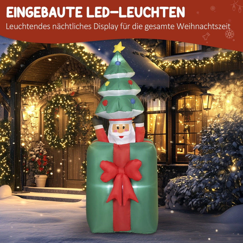Decorazione Natalizia Gonfiabile con Luci LED ¨C zephmum ¨C Poliester, Rosso+Verde