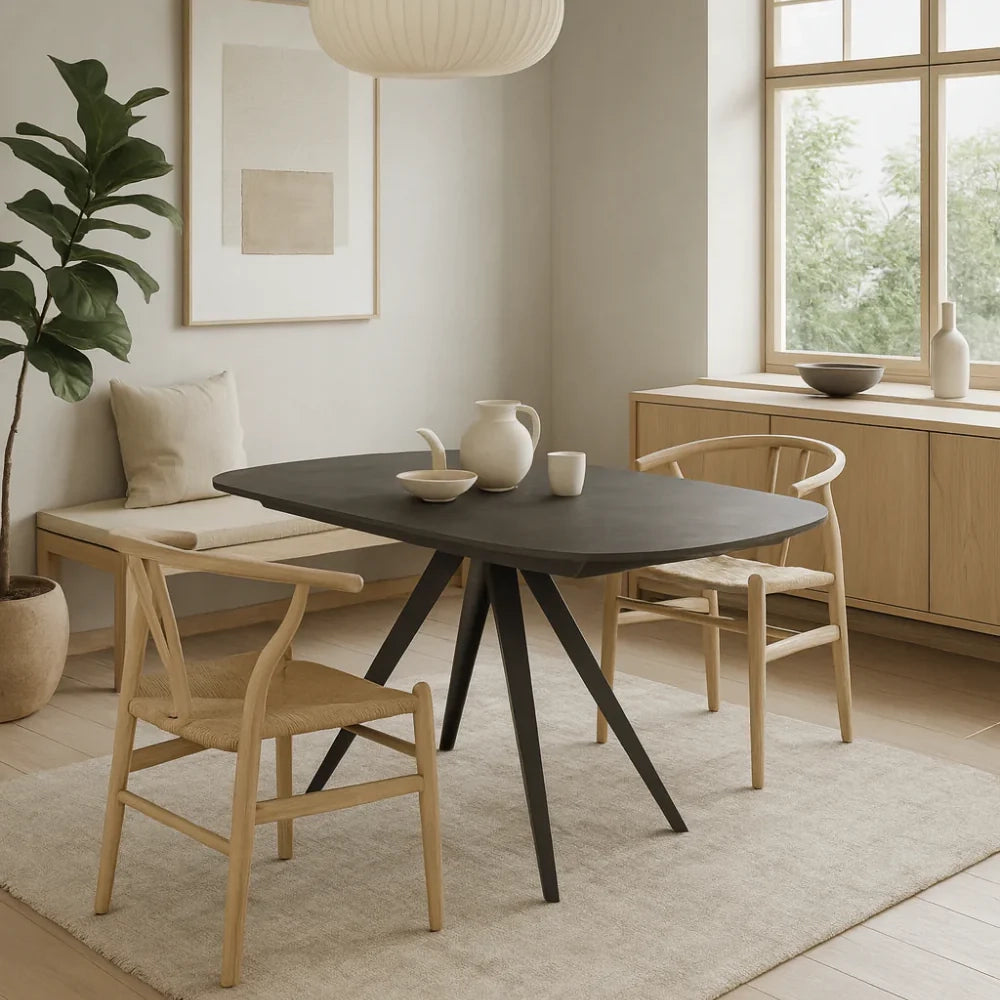 Tavolo da pranzo allungabile in ceramica effetto cemento grigio Spin 140-200x90 cm fino a 8 posti | Duzzle