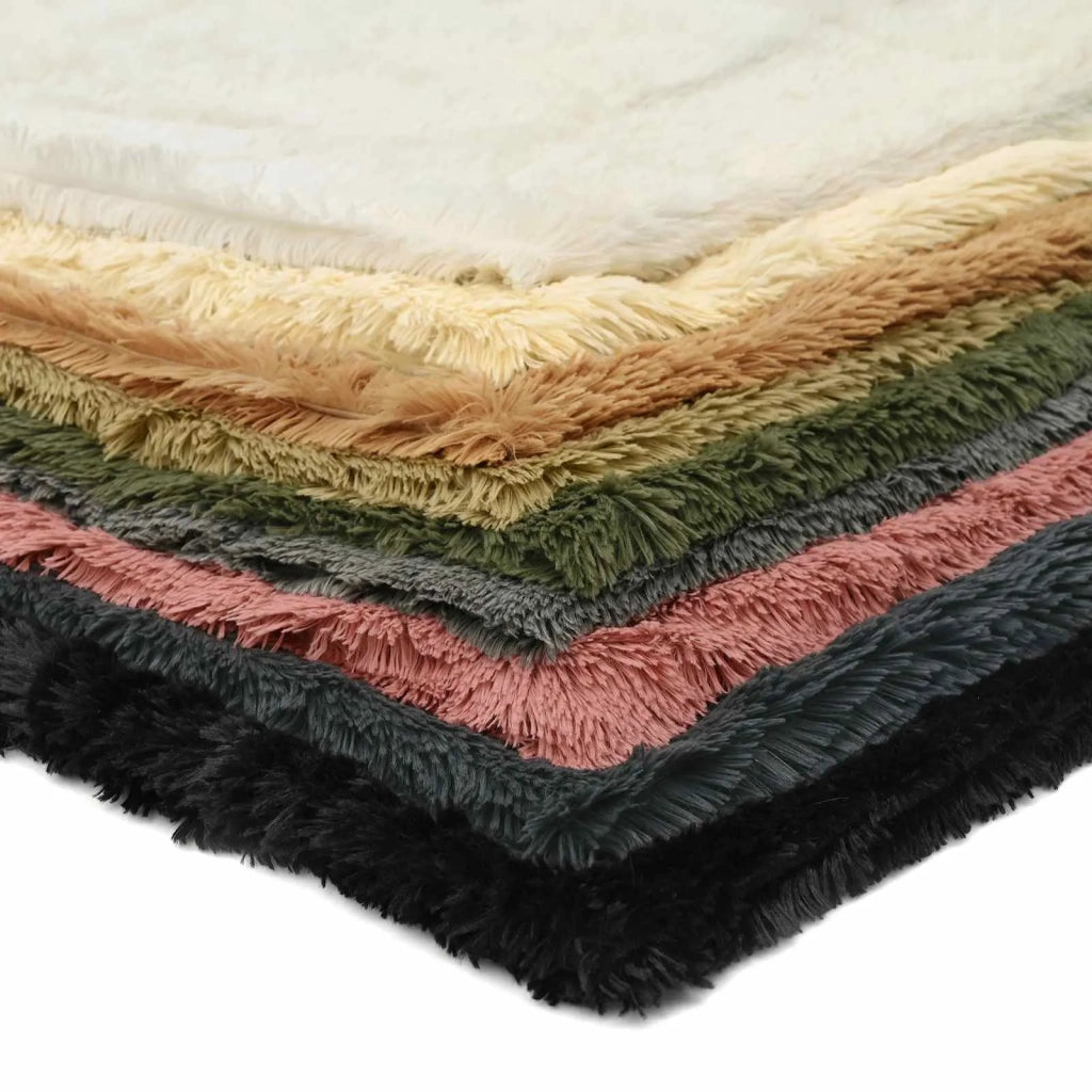 Cuscino con cuscino HEERLEN 2 pz Nero Fleece PV 929217