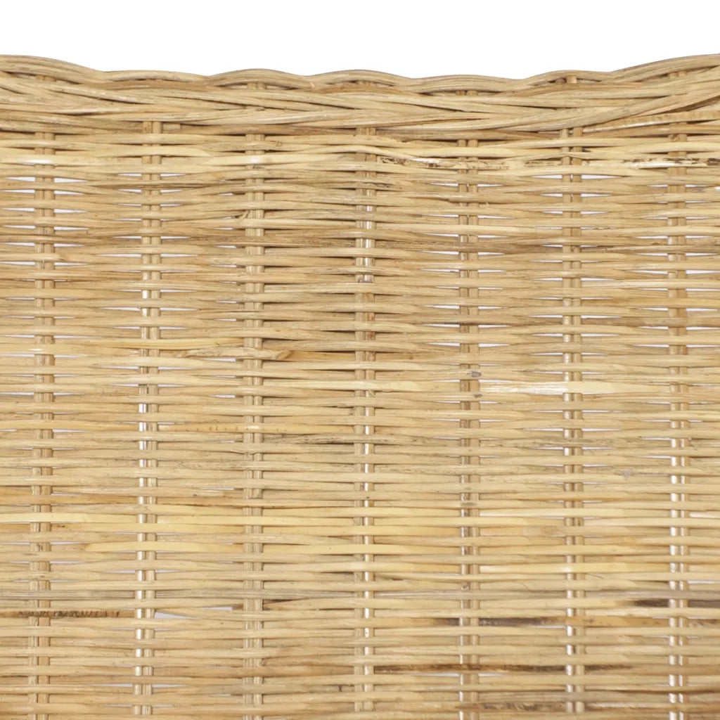 Divano a 2 Posti in Rattan Naturale e Lino 325466