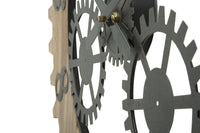 Orologio da Muro Ingranaggio Plus Ø60x4 cm in Ferro e MDF Nero