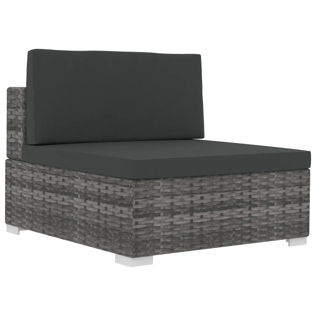 Set Divani da Giardino 4 pz con Cuscini in Polyrattan Grigio cod mxl 30346