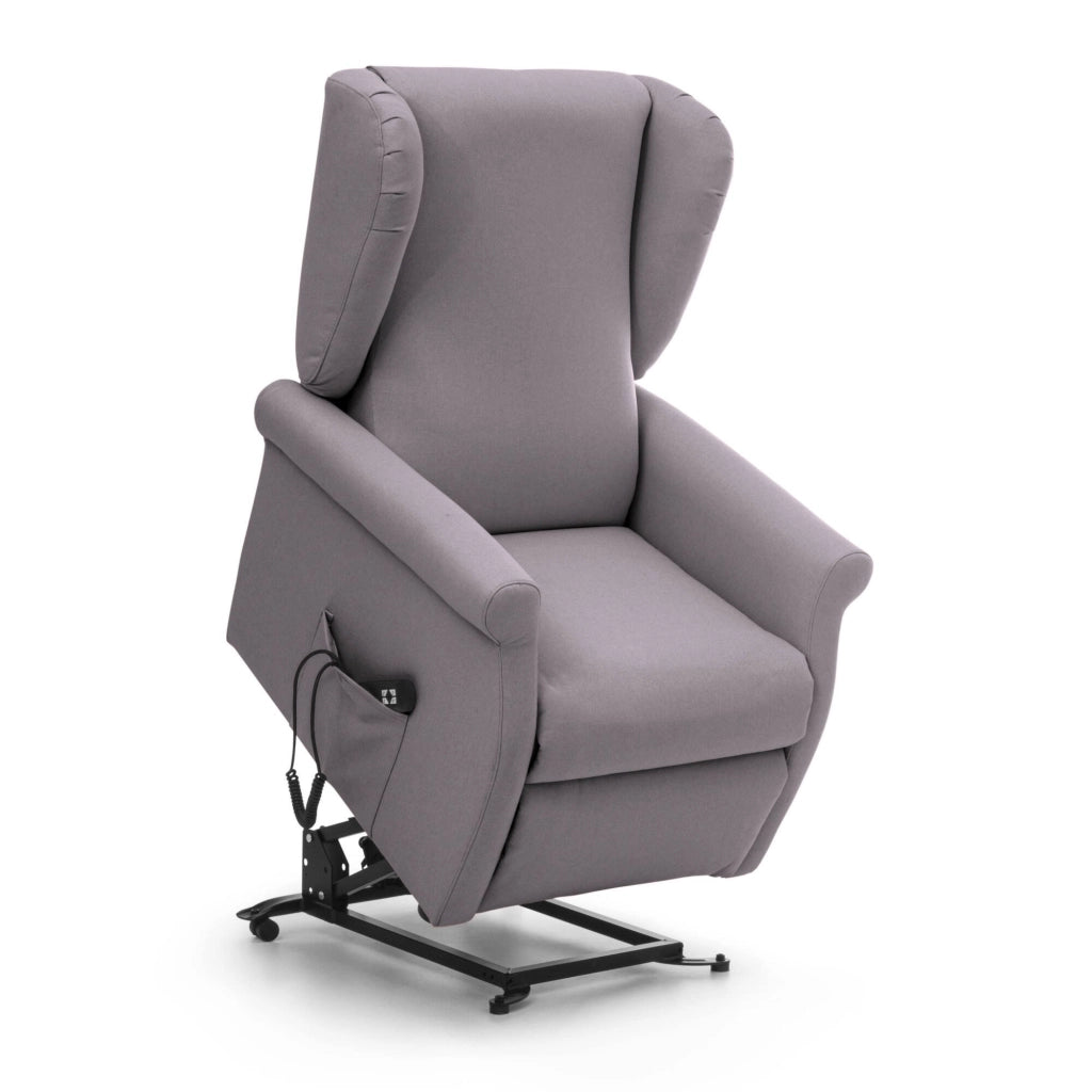 Poltroncina Treia, Poltrona Sfoderabile Made in Italy, 75x84x107h cm Grigio Chiaro
