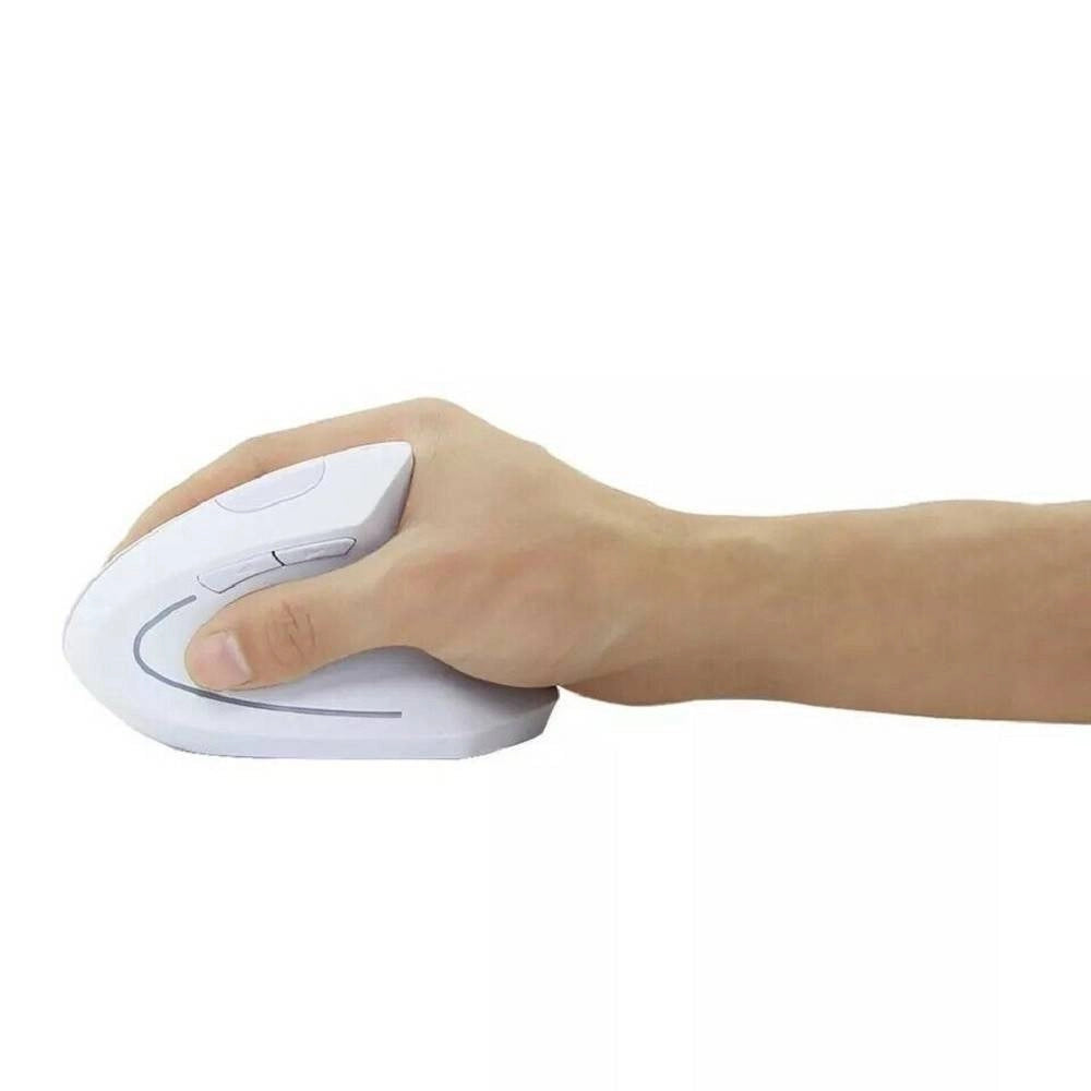 Trade Shop - Mouse Verticale Wireless 2.4ghz Ergonomico Con 7 Luci Led Rgb Senza Fili W9002 -