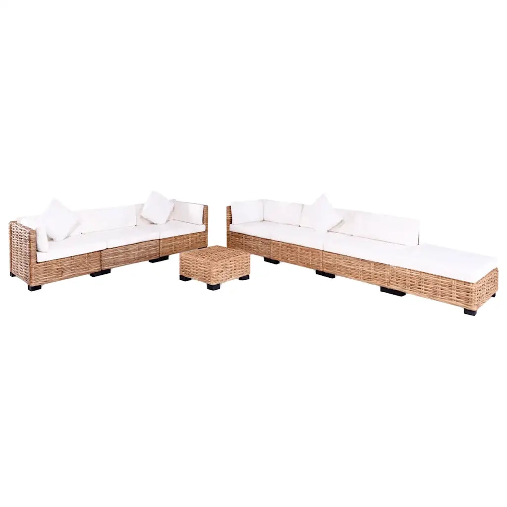 Set Divano 27 pz in Rattan Naturale cod mxl 35119